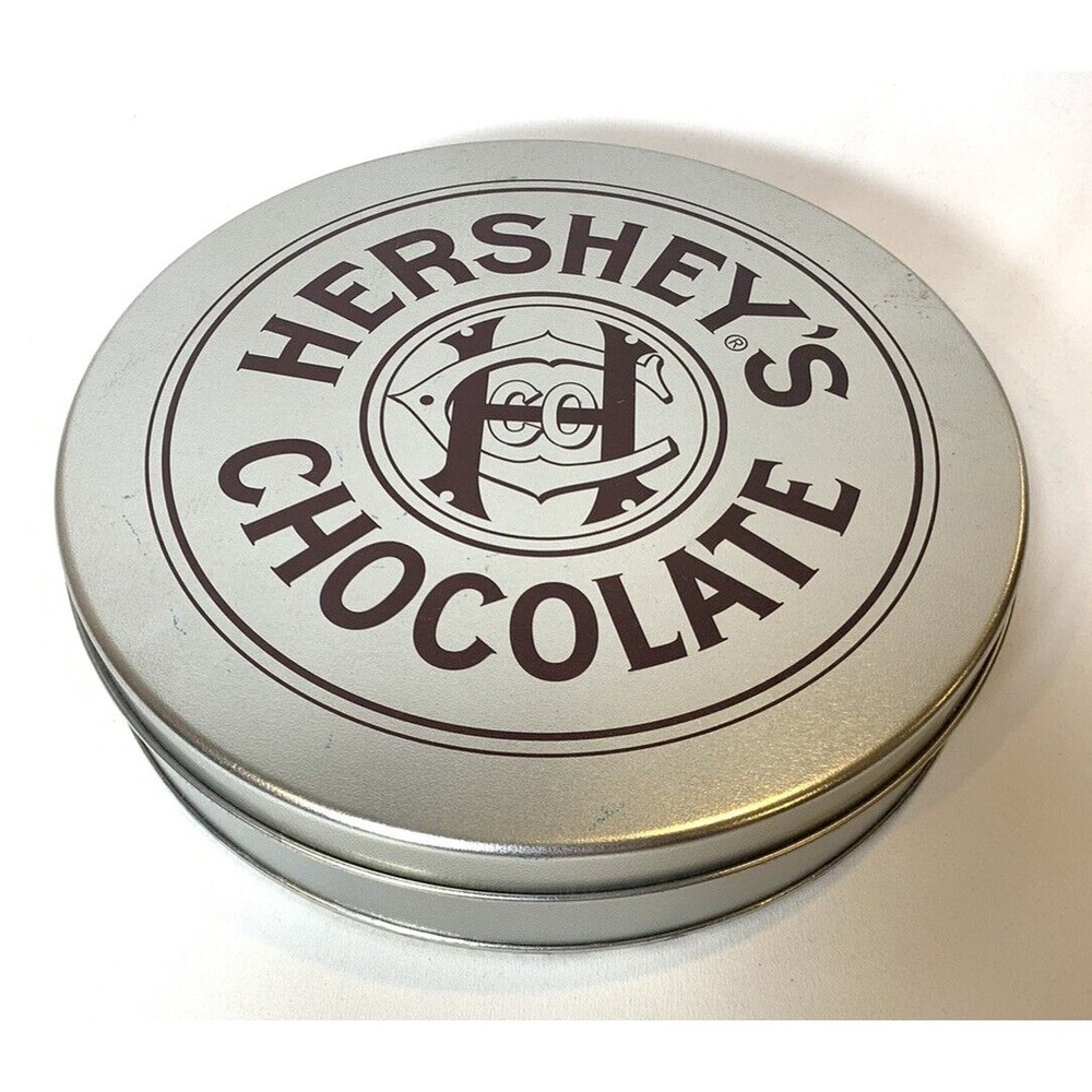 Hershey's Chocolate Collector Tin Vintage Round USA Candy 9.75 inch 1980s?